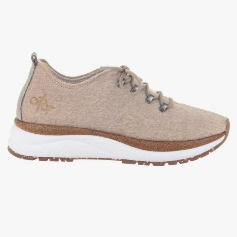 OTBT Beige Wool-Textured Lace-Up Sneaker